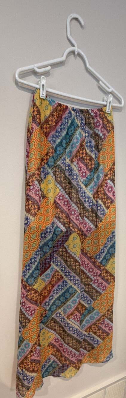 iris Patchwork Maxi Skirt Size L Multicolor Boho